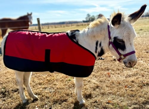 Mini/Pony/Livestock 1200D Adjustable Water Resistant Turnout Blanket - color: Pink, size: 64 - 68