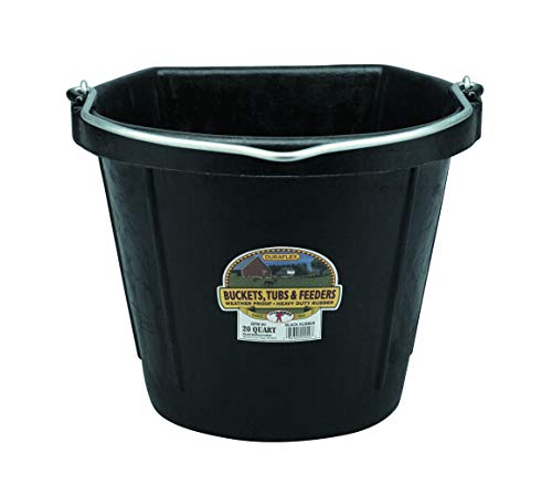 Little Giant Flat Rubber Bucket Rubber Flat Back Bucket (20 Quart) (Item No. DFW20)