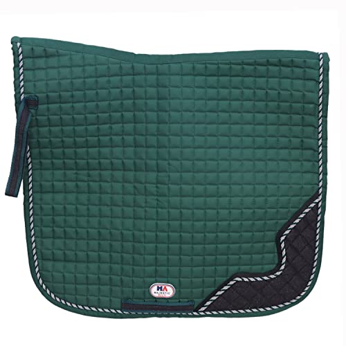 Majestic Ally Designer Quilted 1" Square All Purpose English Saddle Pad - color: Hunter Green