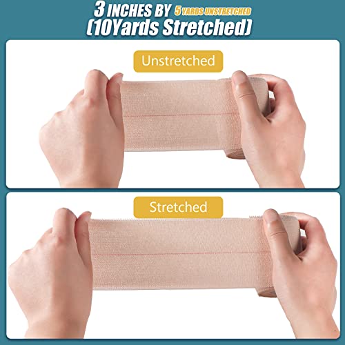 BBTO 4 Rolls Elastic Adhesive Tape Bandage, 5 Yard, 3 Inch - size: 3 Inch in Width