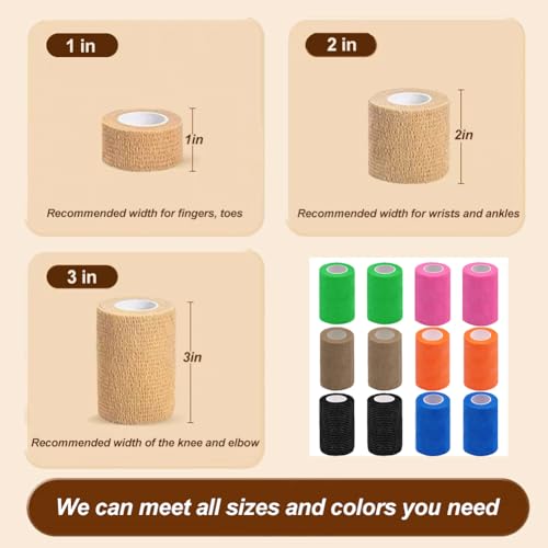 Self Adhesive Bandage Wrap, 3 Inches, 12 Pack - color: Black, size: 3 In-12Pack