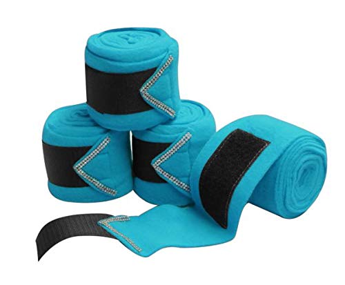 Fleece Polo Wraps w/Rhinestones - color: Teal