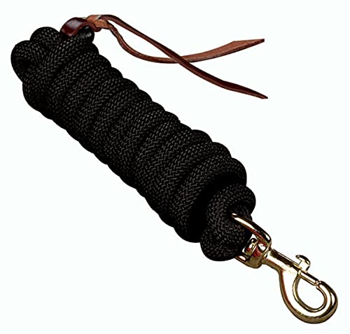 Hamilton Cowboy Braided Rope Lead, Black, 5/8" Thick x 10' Long - color: Black, size: 5/8" x 10'