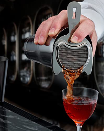 Barfly Fine Mesh Spring Strainer, Black - color: Black