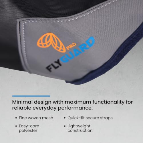Shires FlyGuard Pro Fine Mesh Fly Mask with UV Protection Navy/Pony/Ears - color: Navy, size: Pony