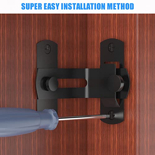 L'aimefois 90 Degree Flip Barn Door Lock, Protect Privacy - color: 2 black