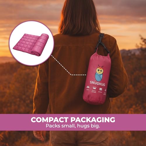 Puffy Blanket for Cold Weather - Down Camping Blanket with Sustainable Insulation, Lightweight & Warm Outdoor Camping Quilt, Water-Resistant, Compact & Packable