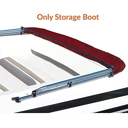 SavvyCraft Boat Bimini Top Cover Storage Boot, Burgundy 61"-66" W | Stern Light Cutout, UV & Fade Resistant, Waterproof, All-Weather Protection, Round & Square Frame Fit, Zipper Closure - color: Burgundy, size: 61"-66" W