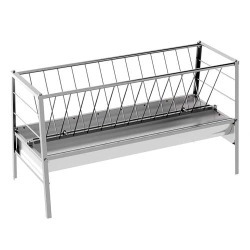 Goat Feeder, 92 Gallon Hay Feeder, Alloy Steel Livestock Hay Feeder, Sheep Feeder Trough for Barn or Outdoor Use, Free Returns! - style: Alloy Steel