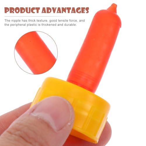 BESTonZON Lamb Feeding Nipples 10 pcs Animal Nursing Bottle Teats for Sheep Goat Piglet and Calf Screw-on Pacifier with Smooth Surface for Farm Animal Feeding
