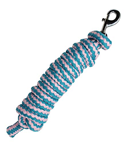 10 ft Horse Halter Lead Rope Heavy Duty 3/4 Diameter Snap 60512 - color: Turquoise/Pink
