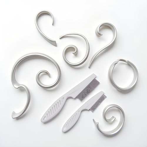 2Pcs White Long Handle Metal Hair Nit Comb Remove Head Nits Nit Comb For Pets Kids And Adults Lice Treatments (14cm, 18cm),Lice Treatments,Lice Combs