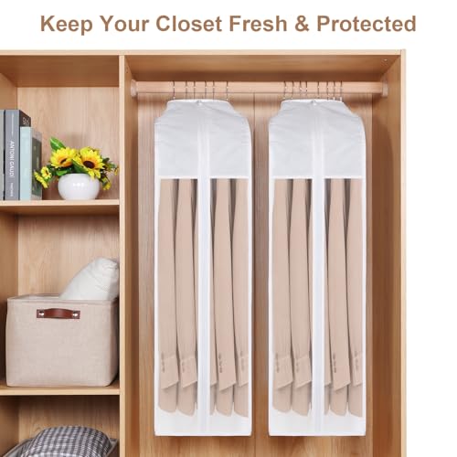 32" Cotton Garment Bag for Hanging Clothes, Short, 3 Pack Suit Bag - size: 10"W x 32"H-3pcs