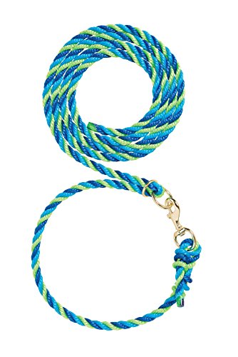 Weaver Leather Livestock Adjustable Poly Neck Rope Blue/Hurricane Blue/Lime Zest, 1/2 x 10'