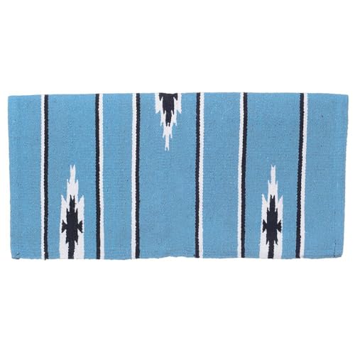 Tough 1 55% Wool Sierra Saddle Blanket - color: Teal/Black/Cream, size: 30 x 30