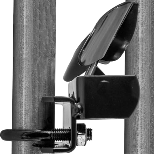 Jake Sales -Black Powder Coated Chain Link Fence Butterfly Gate Latch - 1-3/8" Gate Frame and 2-3/8" Gate Post - Fence Gate Latch with Hole for Padlock - color: Black, size: 1-3/8" x 2-3/8"