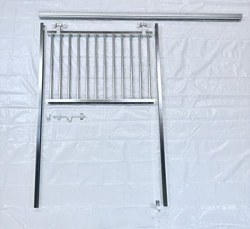 Galvanized Horse Stall Door with Sliding Track and Secure Hardware for Horses