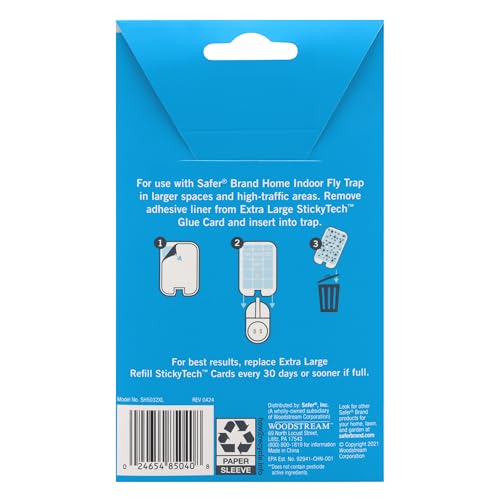Safer Home SH5032XL Trap Refill Pack of Extra Large Glue Cards for SH502 Indoor Fly Trap, Official Safer Home Refills with StickyTech Glue Technology, 2 Count, 2XL (Pack of 12) - size: 2 XL Safer Home Glue Cards (Pack of 12)
