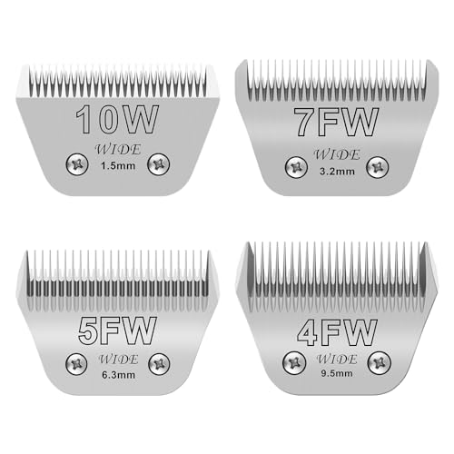 4pack Dog Grooming Wide Blade,Detachable Pet Dog Grooming Blades,Compatible with Andis,Oster A5,Wahl km10 Clippers - color: 4 P