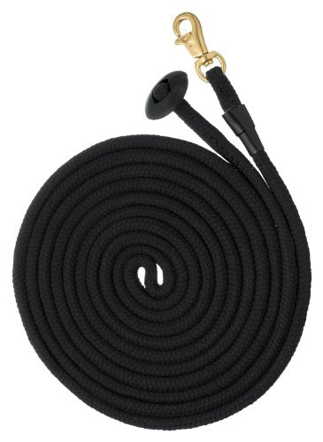 Tough 1 Rolled Cotton Lunge Line with Solid Brass Snap - color: Black