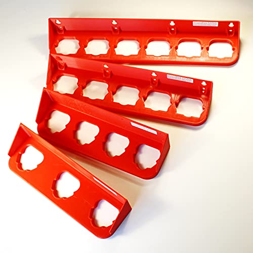 M12 Battery Holder for Milwaukee Makita Bosch Mount Wall Rack 12V 3 slot BAT414 BL1014 USA PN M12x3Rack - color: Red, size: 3 Slot