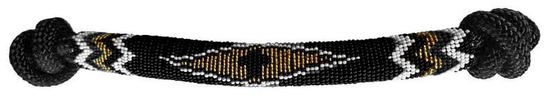 Nylon Horse Size Cowboy Knot Rope Halter with Beaded Cross Nose and Removable Lead - color: Black