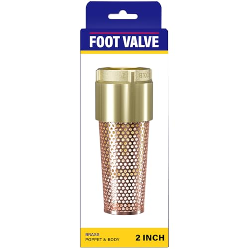 2 Inch Foot Valve for Irrigation Pump, One-Way With ZEBRA MUSSEL Strainer | No-Lead Brass Foot Valve