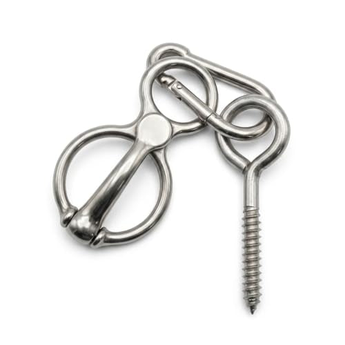 Horse Tie Ring Kit, Horse Training Cross Ties with Eye Bolt Tack, Snap Hook