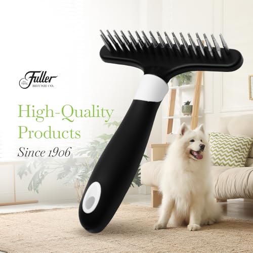 Fuller Brush Undercoat Pet Rake - 33 Sturdy Tapered Steel Pins Inset into Polypropylene Head - Ergonomically Designed Rubberized Handle - Reduce Tangles, Remove Loose Undercoat for Shed-Free Groom - size: Undercoat
