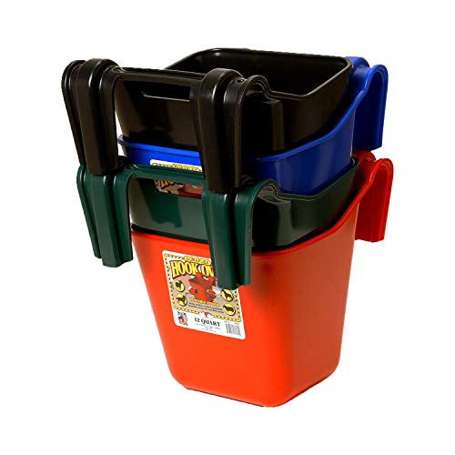Little Giant HF12BLACK Heavy Duty 12 Quart Mountable Plastic Hook Over Feeder, Black (2 Pack)