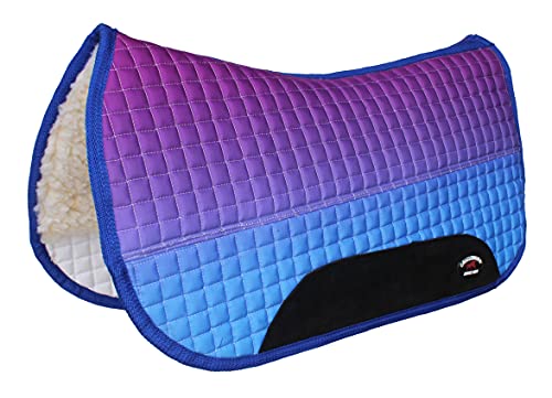 CHALLENGER Horse Western 28"x30" Quilted Barrel Contoured Fur Padded Saddle Pad Ombre 39221