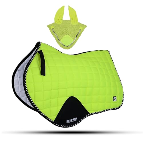 Close Contact Jumping Saddle Cloth Numnah Saddle Pads Free Ear (Ship from USA) - color: F.Yellow, size: Cob/Pony
