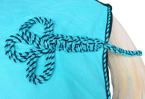 Challenger Horse Soft Fleece Cooler Contoured Exercise Blanket Liner Sheet Wicks 43MI02TR - color: Turquoise, size: 78 inches