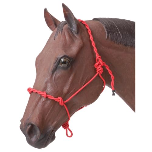 Tough1 Knotted Rope Halter with Twisted Crown - color: Red