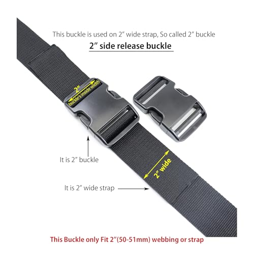 Quick Side Release Buckle, Heavy Duty Plastic Snap Buckle Clip Clasp Fasteners for Backpack Strap - style: 2 Inch - 2 Pieces