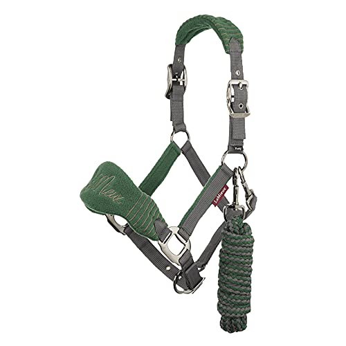 LeMieux Vogue Fleece Headcollar - Halter & Leadrope - Extra Padding, Adjustable at Curb and Poll Strap - color: Hunter Green, size: x-full