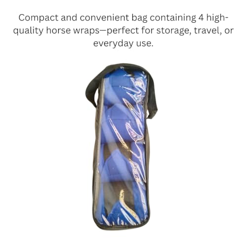 Horse Leg Bandage/Horse Leg wrap (Set of 4) Red, Blue, Navy Blue, and Black (Blue) - color: BLUE