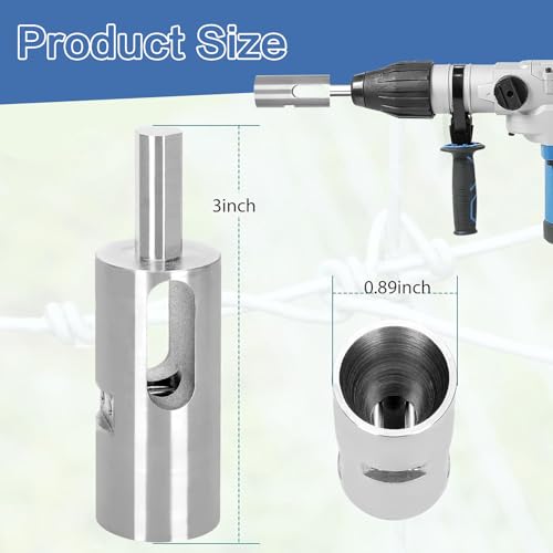 Drill Chuck Tool for 11 Gauge Twist Ties,High-tensile Wire Easy Twist Tool | Heavy Duty Fence Wire Twisting Tool, Twisted Fence Tool for Fixing Chain Link Fence and Loop Fences