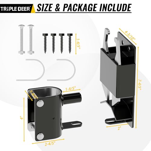 TRIPLE DEER Heavy Duty 2 Way Farm Gate Latch Lockable, Two Way Livestock Fence Gate Latches for Metal Gates, Ranches, Farms, Stables, Horse Corrals, Pet Cages (1 Pack, Include Screws and Instructions)
