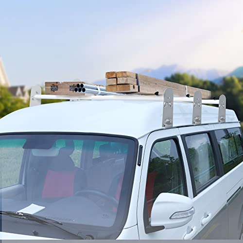 VEVOR Ladder Racks for Van, 40.2 inch-74.8 inch Adjustable Van Racks, 750 LBS Capacity Alloy Steel Roof Ladder Racks, Rain Gutter Racks Compatible with Minivans, Full-Size Vans, 3 Pcs White - size: for Full-size Vans