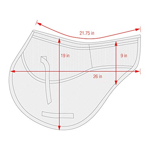 ECP Equine Comfort Products 3D Air Ride Dressage Saddle Pad with Shock Absorbing Mesh, Non-Slip Underside, Adjustable Memory Foam Shims, Breathable Ventilation, Pressure Relief Comfort, White