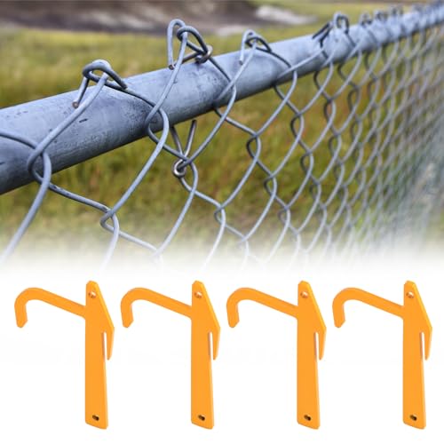 QWORK Chain Link Banana Clip, 5 Packs Hook Loop Mesh Tools, Steel Fence Stretcher Tensioning Kit for Barbed Wire, Fence Wire