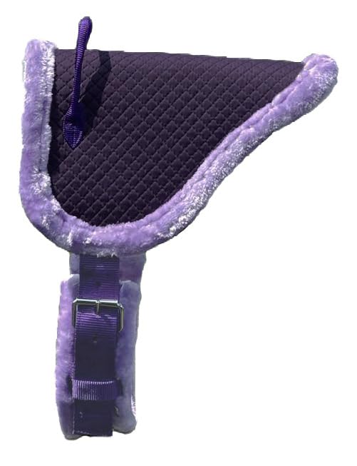 Miniature Quilted Bareback Pad with Fuzzy Fleece Bottom and 20" Girth - color: Purple
