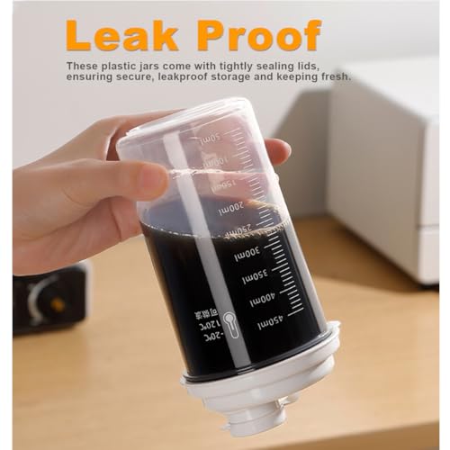 4 Pack Plastic Milk Bottle with Dispenser, 16.9 OZ Reusable Juice Bottle with Leakproof Lid & Scale, Milk Container for Refrigerator Pour Spout for Juice, Coffee, Iced Tea, Beverage - size: 4-Pack