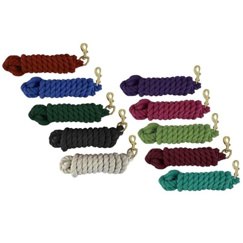 Showman 10' Braided Cotton Lead w/Brass Snap - color: Black