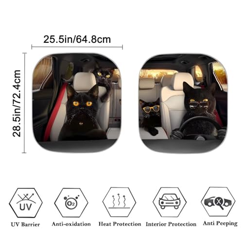 Fashion Cats Car Sun Shade for Windshield Foldable Sunshade Front Window Cover Sun Visor Heat and UV Rays That Keeps Vehicle Cool Universal Vehicle Accessories 28.5 x 25.5 inches - color: Fashion Cats