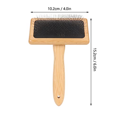 Sheepskin Wool Brush, Macrame Slicker Brush with Air Bag Cushion for Grooming and Removing Shedding (L) - size: L