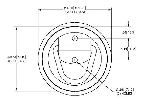Surface Mount Tiedown Anchors 1,200 lb Capacity 2-Hole D-Ring, 12-Pack - size: 12 Pack