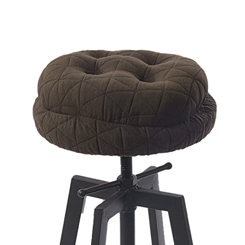 BUYUE Round Bar Stool Seat Cushion, Dia.12 Luxury Fashion Jacquard with Anti-Skid Silicone Bar Stool Cushion Padded (Brown, S,1 Count) - color: Brown, style: Round S