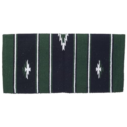Tough 1 Tough-1 55% Wool Sierra Saddle Blanket 32"X32" - color: Hunter Green/Black/Cream